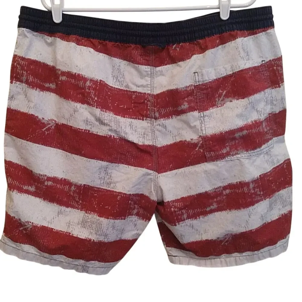 Patriotic Mens Mossimo Supply Company American Flag Shorts Swim July 4 size XL